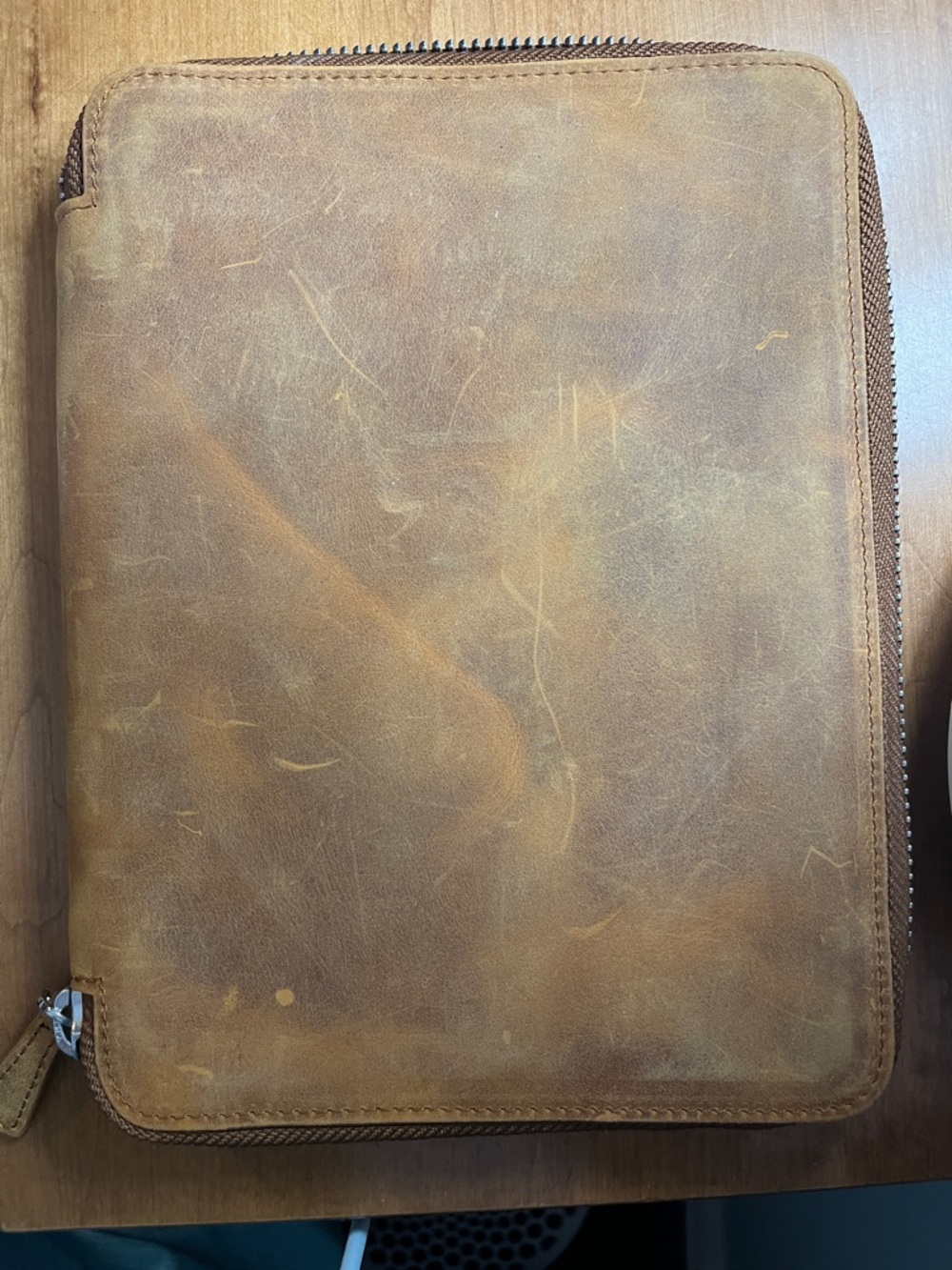 Galen Leather Zip A5 Journal Cover - Brown